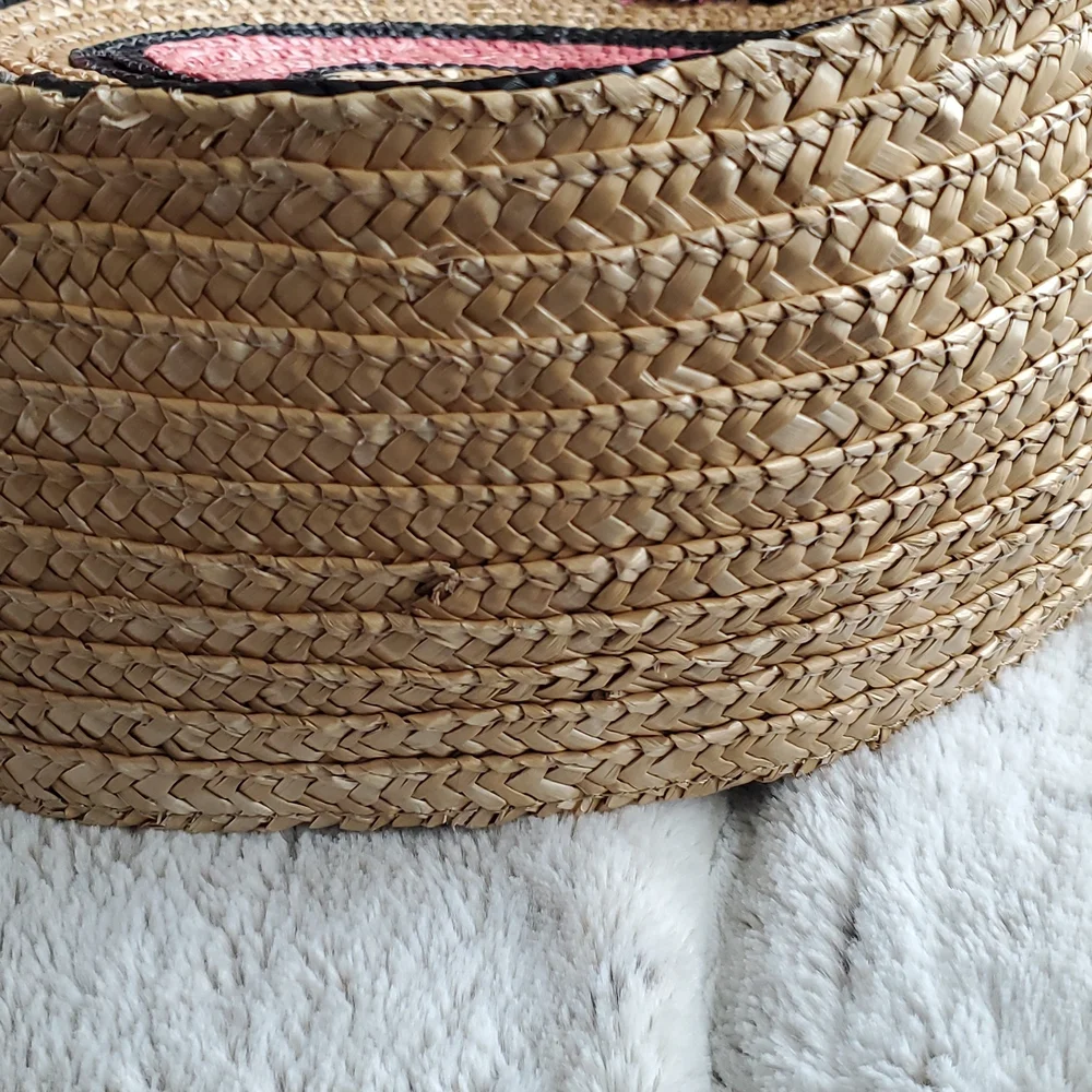 Rebecca Minkoff Pink and Beige Wicker Concentric Circle Tote Hand Bag - Picture 7 of 10